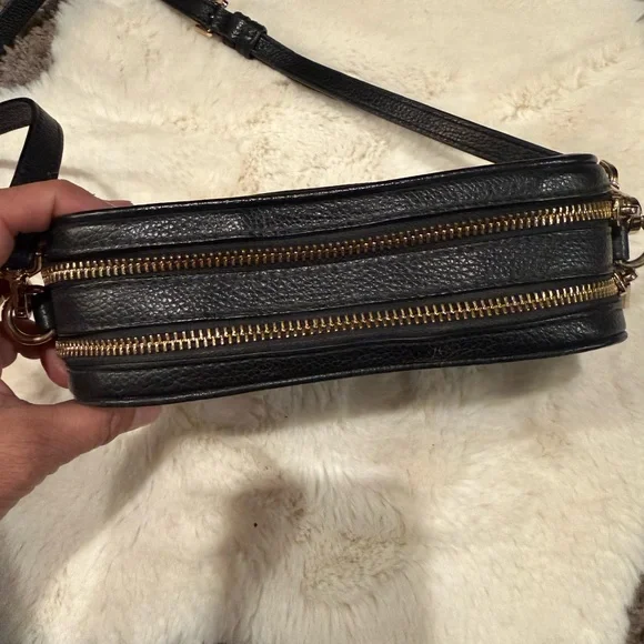 Michael Kors Black Leather Small Crossbody with Gold Hardware - Picture 6 of 7